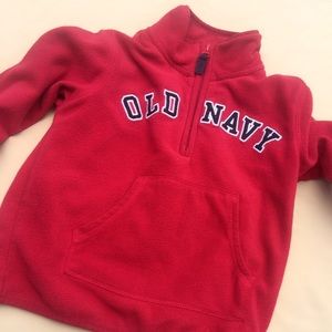 Red Old Navy Boys Fleece Pullover ½ Zip Size 3T